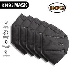 Lot 10-100 Black Color KN95 Protective 5 Layer Face Mask Disposable Respirator picture