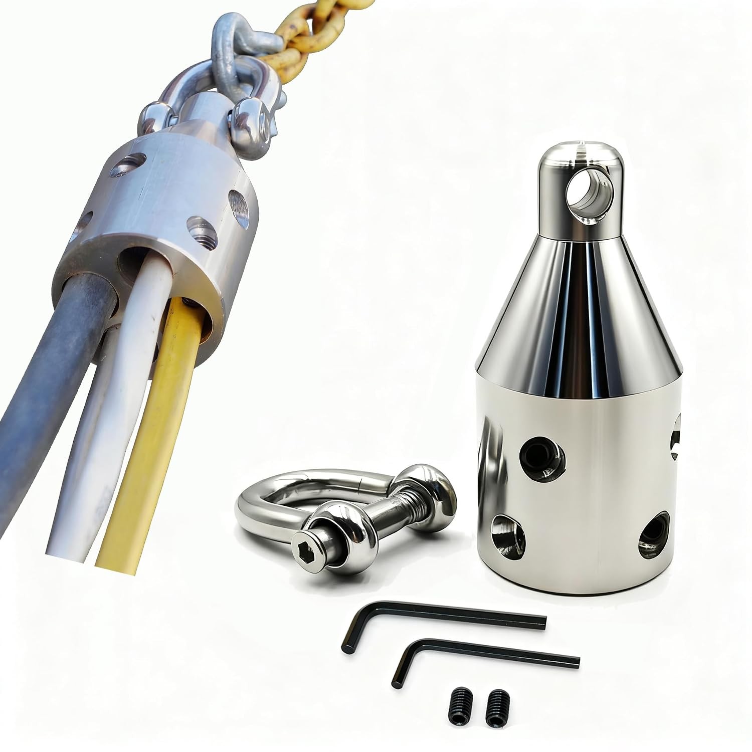 Heavy Duty Wire Pulling Attachment, Stainless Steel Wire Puller, 3/4 Heavy Duty Wire Pulling Attachment, Stainless Steel Wire Puller, 3/4