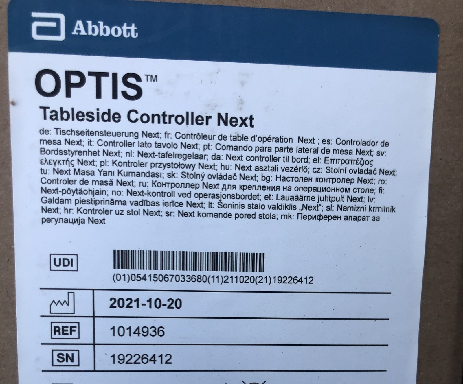 ST JUDE MEDICAL ABBOTT TABLESIDE CONTROLLER NEXT REF.#1014936 New Unopened Box ST JUDE MEDICAL ABBOTT TABLESIDE CONTROLLER NEXT REF.#1014936 New Unopened Box