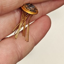 Vintage Hybrid Microcircuit Round IC Module Gold Tone Long Leads Unmarked picture