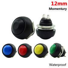 12mm Waterproof ON/OFF Push Button Switch Momentary Black Red Green Blue PBS-33B picture