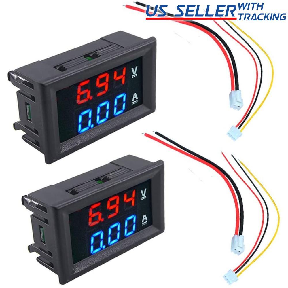 2pcs DC 100V 10A Voltmeter Ammeter LED Dual Volt Amp Meter Voltage Current Gauge 2pcs DC 100V 10A Voltmeter Ammeter LED Dual Volt Amp Meter Voltage Current Gauge