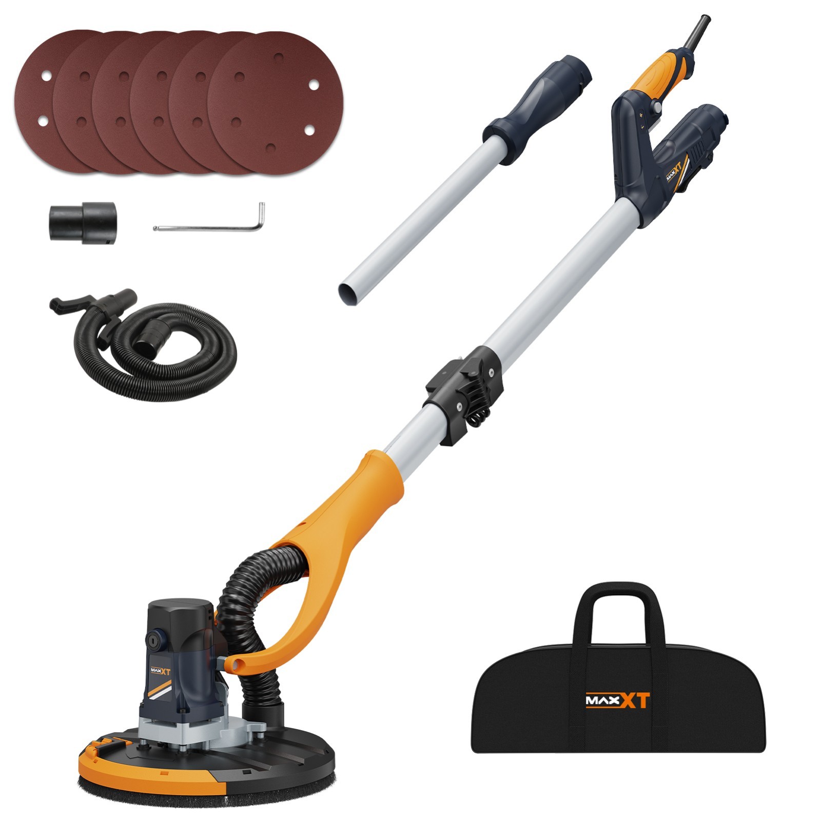 MAXXT Drywall Sander 5 Speed Foldable 800-1700RPM 6 Sandpapers Bag AUS Plug