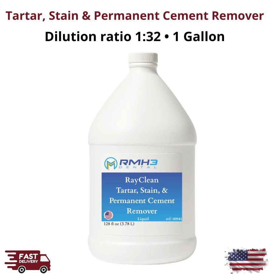 1 Gallon Dental Ultrasonic Solution Tartar Stain Permanent Cement Remover 1:32 1 Gallon Dental Ultrasonic Solution Tartar Stain Permanent Cement Remover 1:32