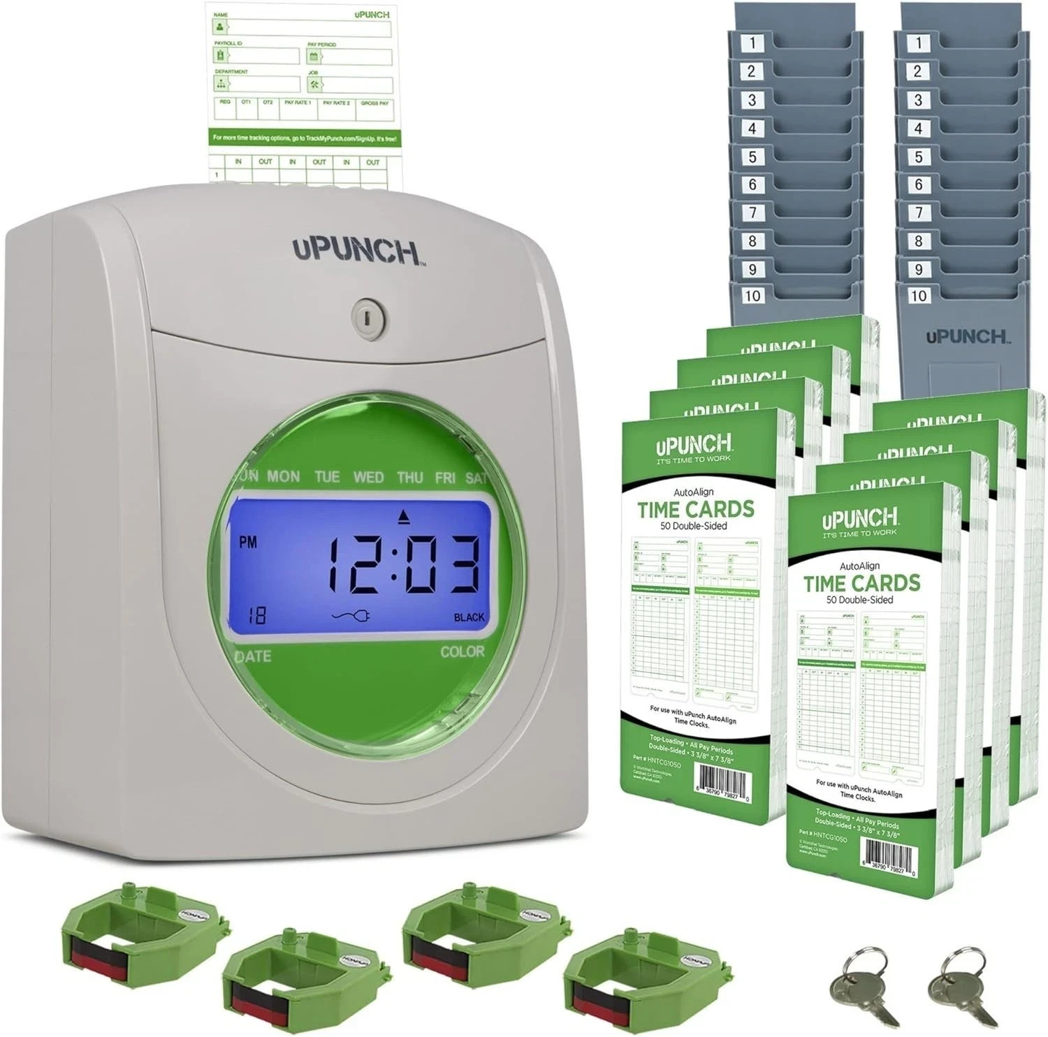 uPunch HN3540 Complete Small Business Start-Up Kit: AutoAlign Time Clock System uPunch HN3540 Complete Small Business Start-Up Kit: AutoAlign Time Clock System