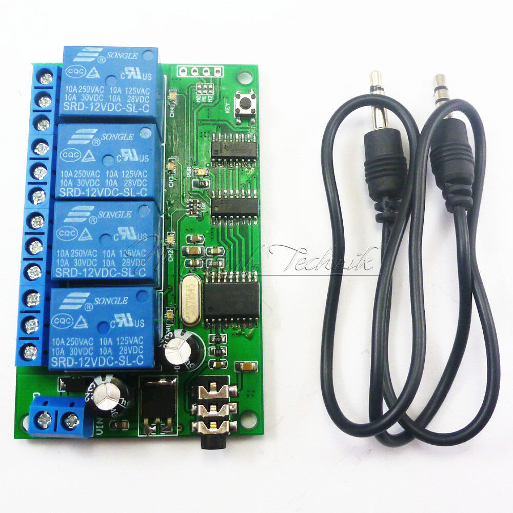 12V 4-CH AD22B04 MT8870 DTMF Tone Signal Decoder Relay Phone Remote Control PLC