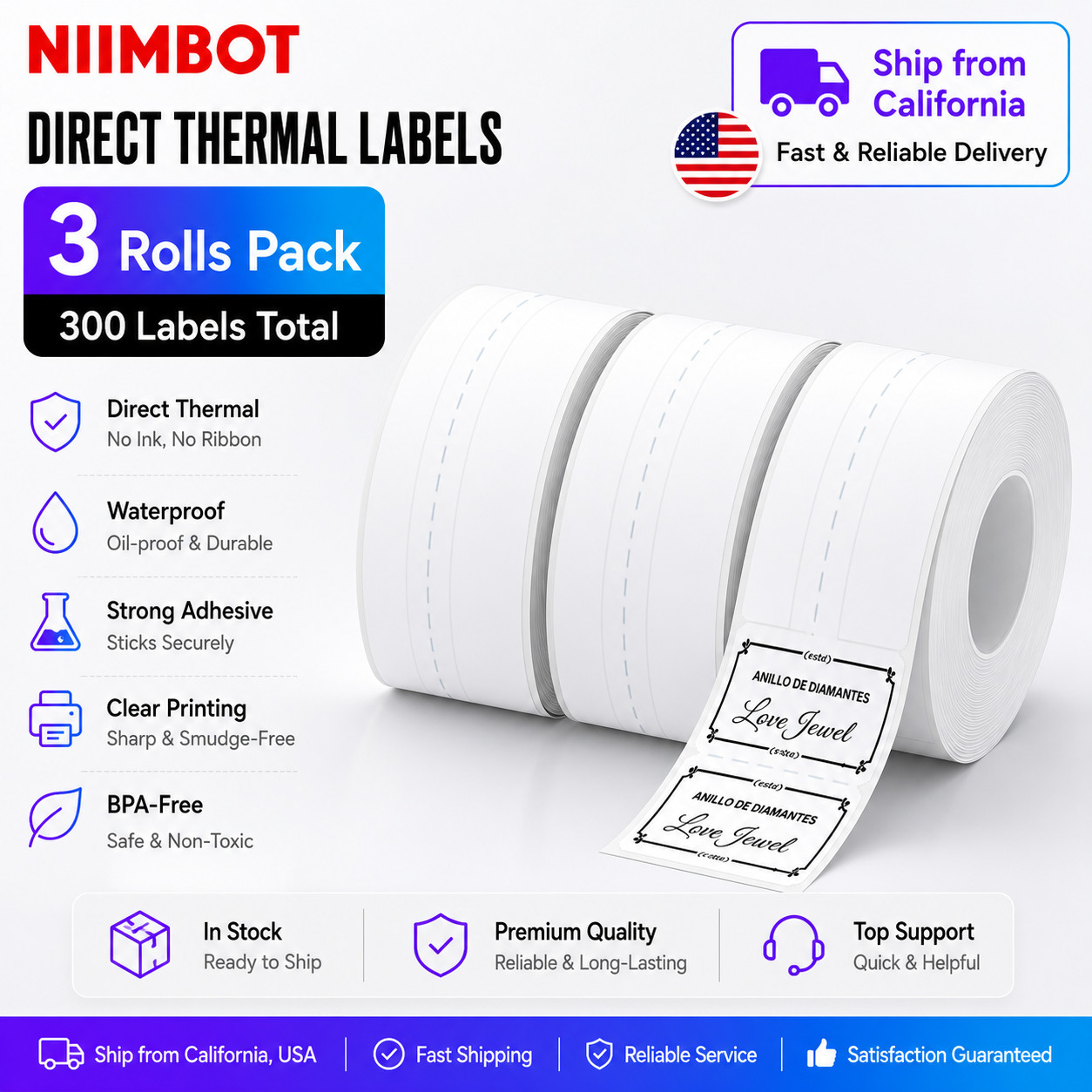 3PK NIIMBOT Label Maker Jewelry Tape 25x30x45mm (0.98 3PK NIIMBOT Label Maker Jewelry Tape 25x30x45mm (0.98