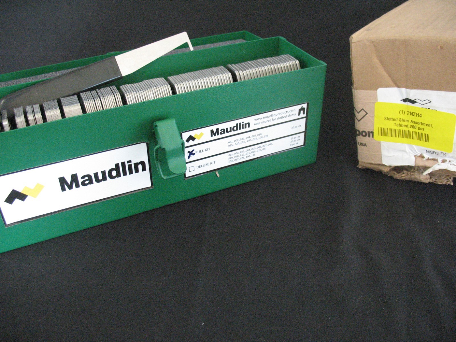 MAUDLIN PRODUCTS MSB3-FK Slotted Shim Assortment, Tabbed,Stainless,260 pcs 2NZH4 MAUDLIN PRODUCTS MSB3-FK Slotted Shim Assortment, Tabbed,Stainless,260 pcs 2NZH4