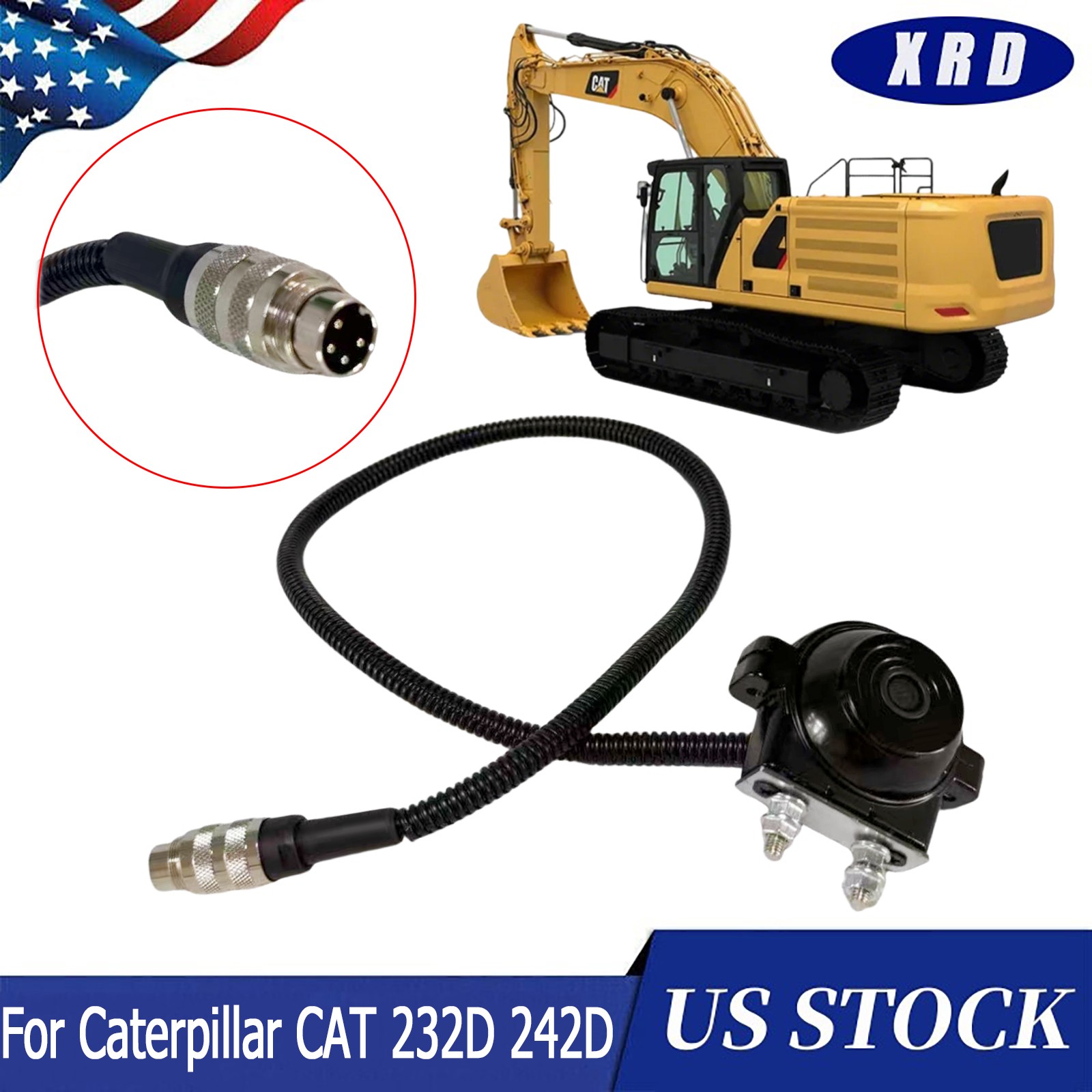 336-6684 Backup Reverse Camera Fits For Caterpillar 320D 336D Excavator Loader