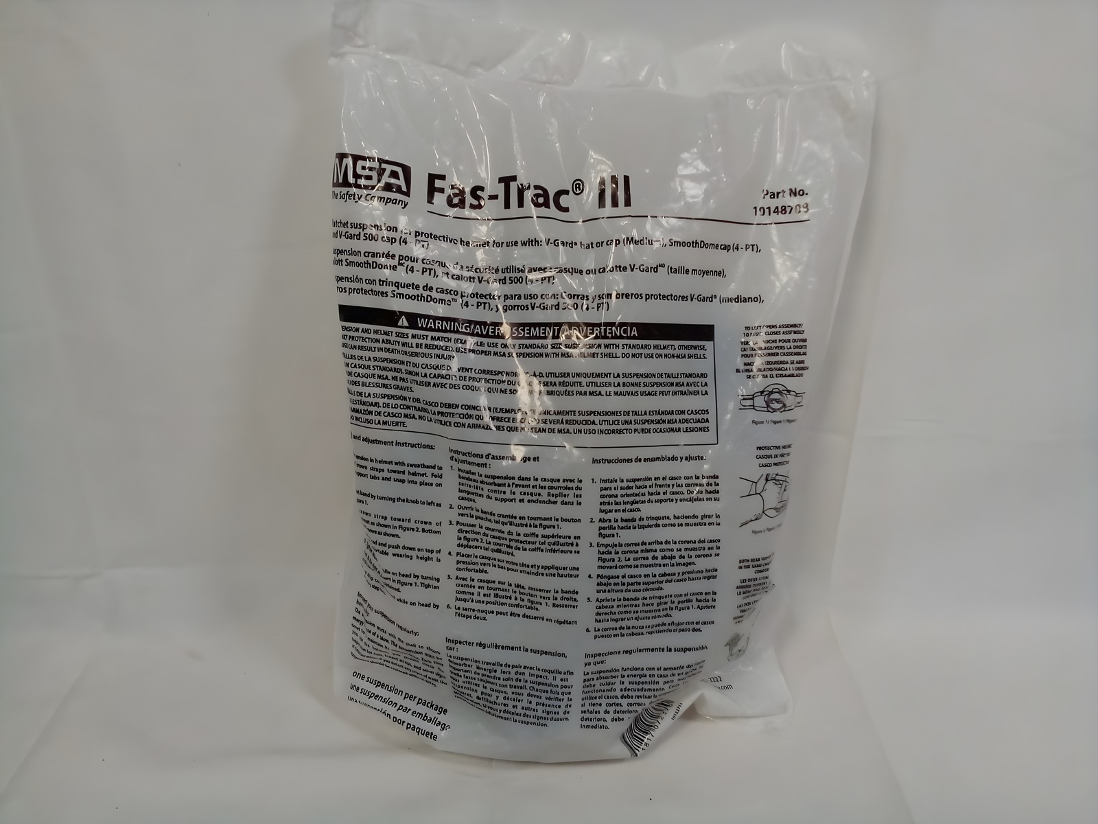 MSA 10148708 Fas-Trac III 4-Point Ratchet Suspension for V-Gard Hard Hats MSA 10148708 Fas-Trac III 4-Point Ratchet Suspension for V-Gard Hard Hats