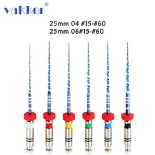 6/pk Vakker Dental Rotary Engine Files NITI Blue Taper Files Assorted 21/25mm picture