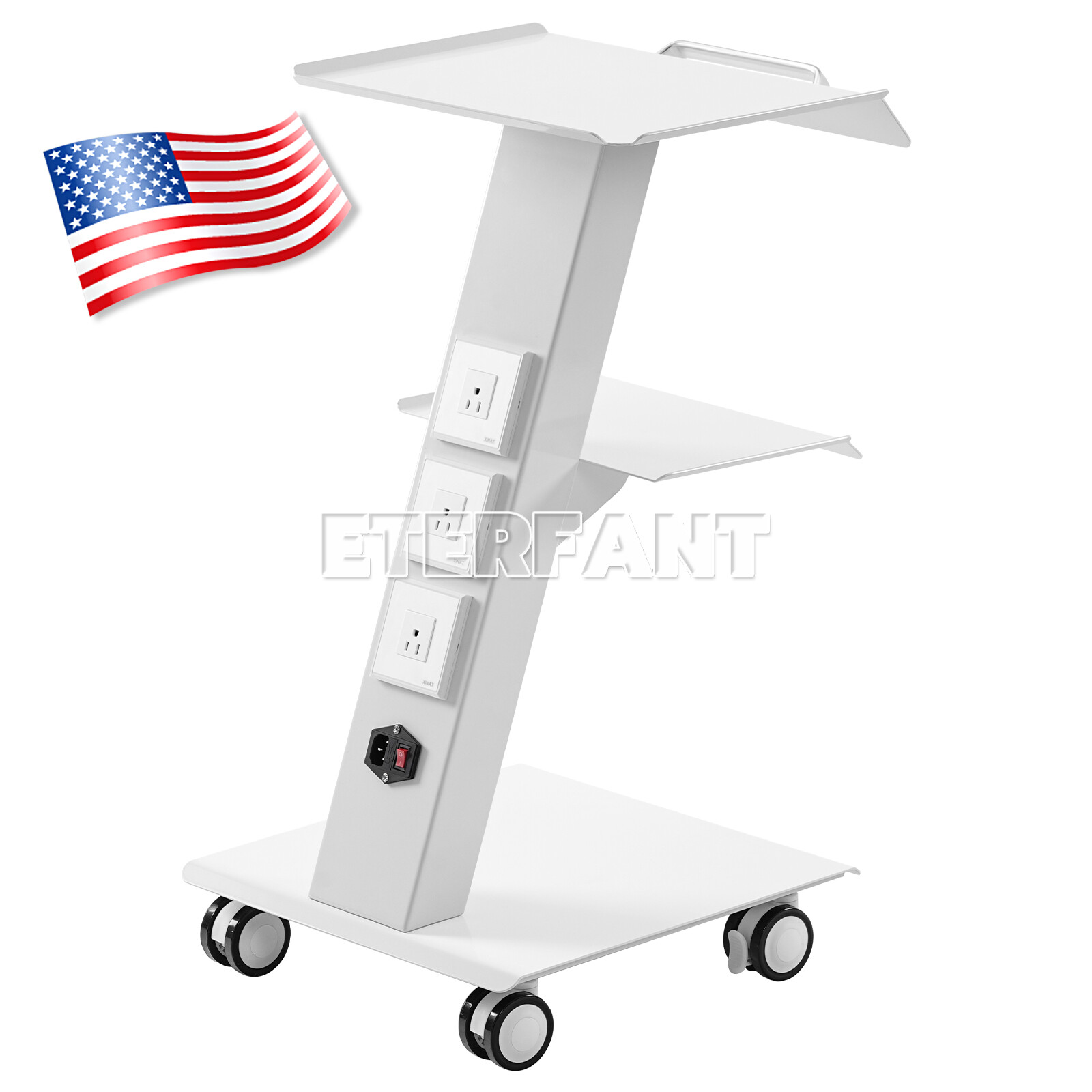 Medical 4 Drawers Trolley Mobile Rolling Cart/Patient monitor ECG/RESP/TEMP/NIBP