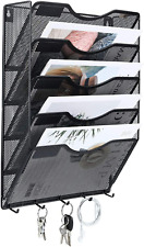 Wall File Organizer 5 Pocket Vertical Mesh Hanging File Folder Holder Paper Rack picture
