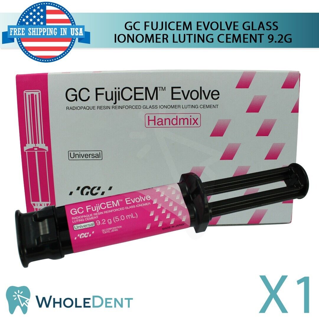 GC Dental FujiCem Evolve Glass Luting Permanent Cement Restorative Syringe