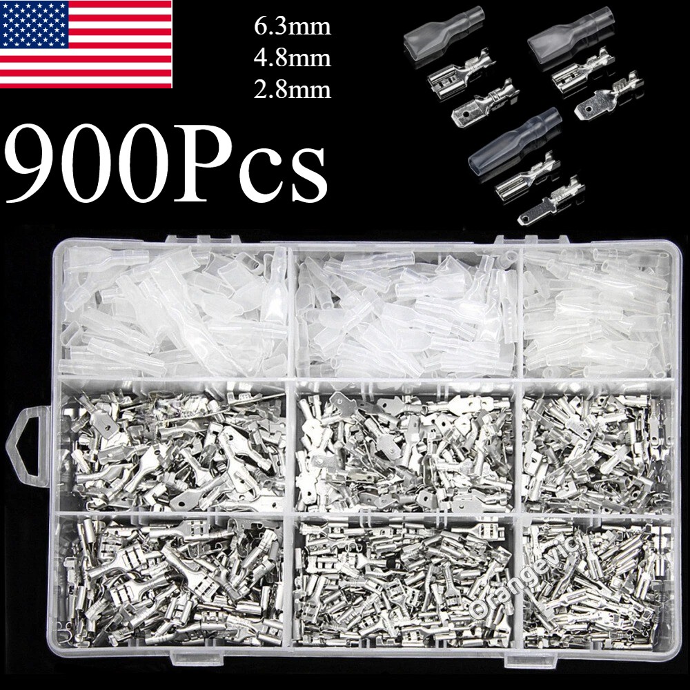 900Pcs Assortment Terminals Electrical Wire Crimp Connectors Male Female Spade 900Pcs Assortment Terminals Electrical Wire Crimp Connectors Male Female Spade