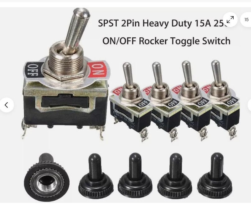 5 Pcs Heavy Duty Toggle Switch with Waterproof Covers - 15A 250V Capacity US 5 Pcs Heavy Duty Toggle Switch with Waterproof Covers - 15A 250V Capacity US