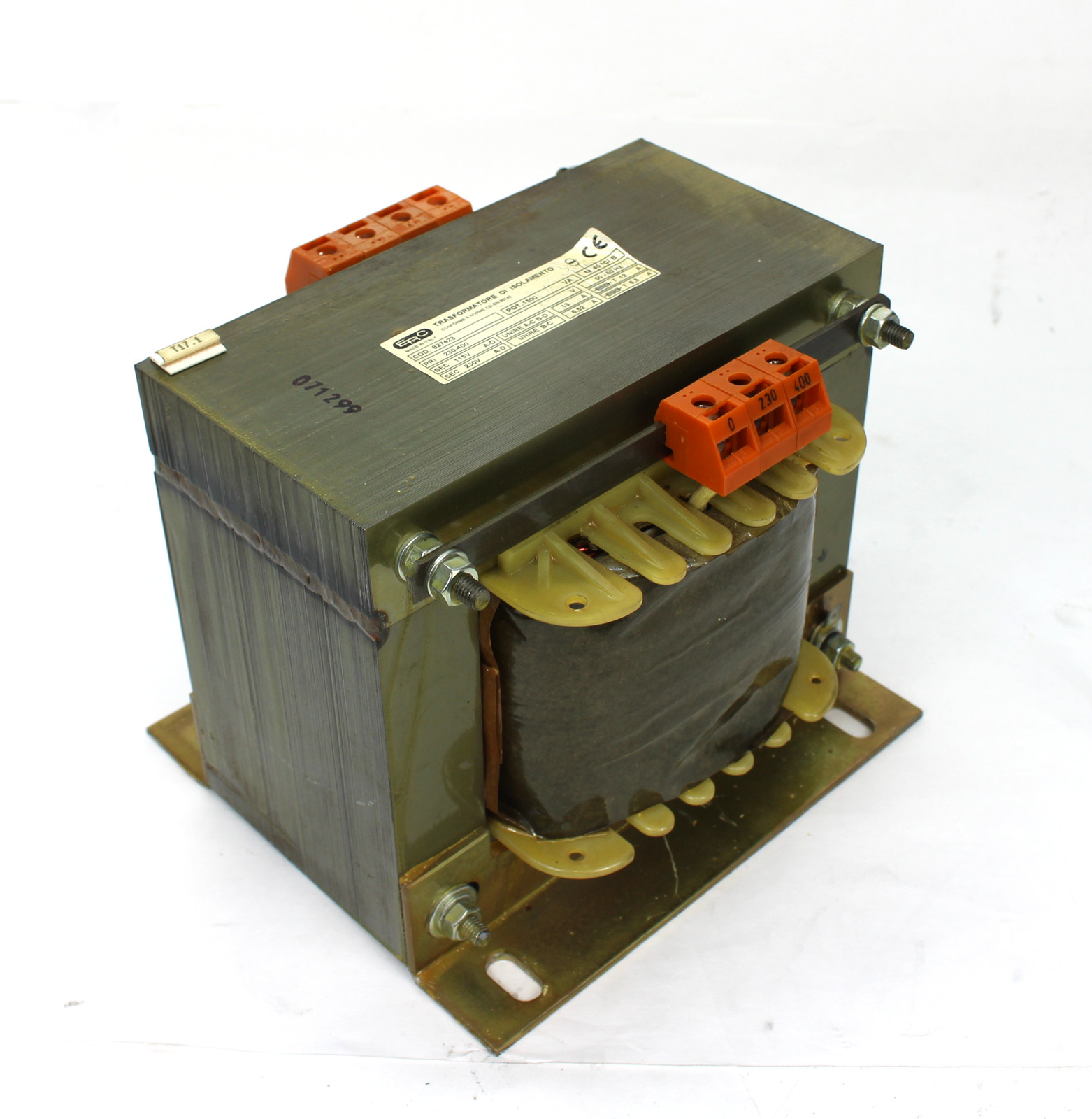 ERC 1.5kW Transformer Primary 230/400, Secondary 115/230V ERC 1.5kW Transformer Primary 230/400, Secondary 115/230V