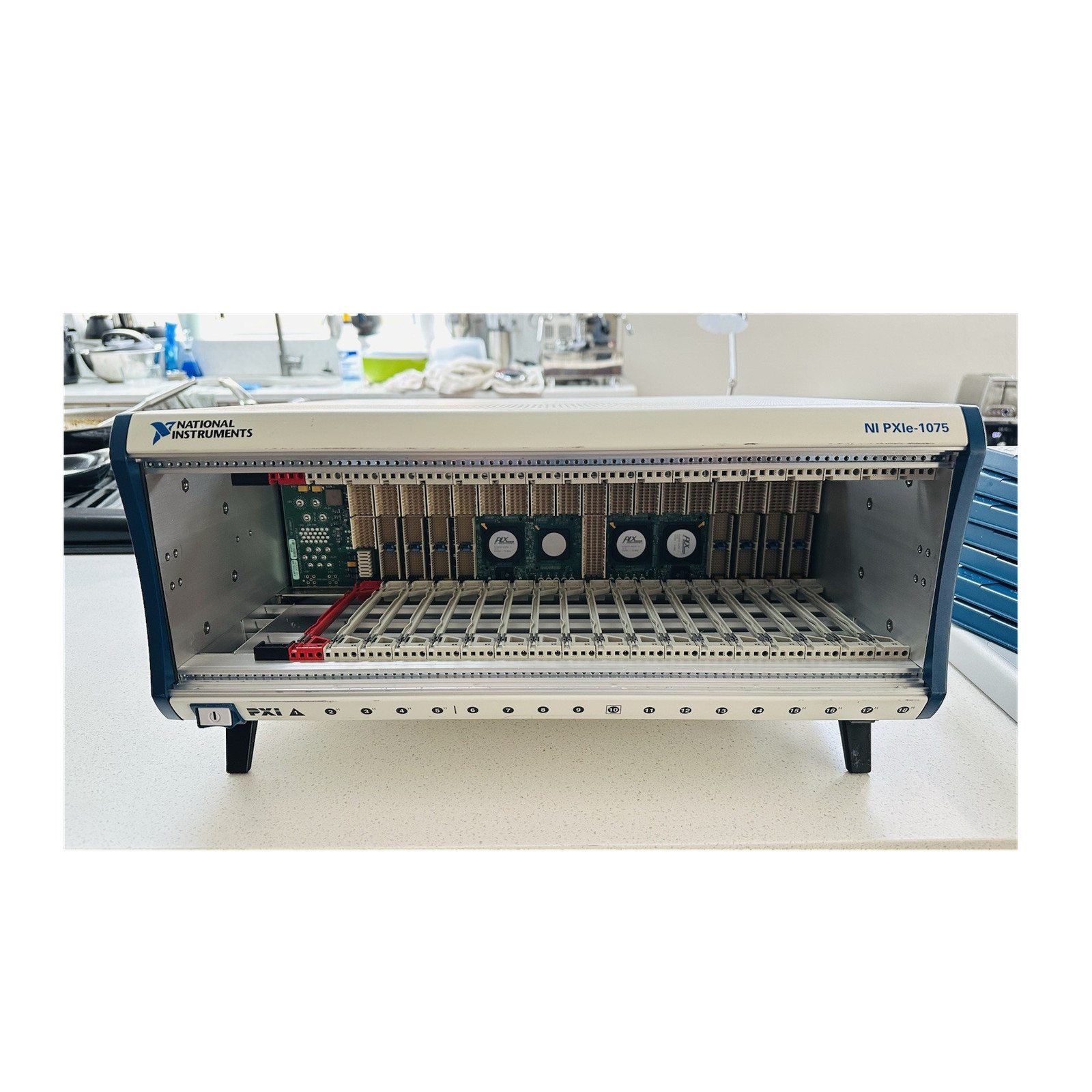 National Instruments PXIe-1075 18-Slot Chassis Mainframe *BEAST*. **TESTED** National Instruments PXIe-1075 18-Slot Chassis Mainframe *BEAST*. **TESTED**