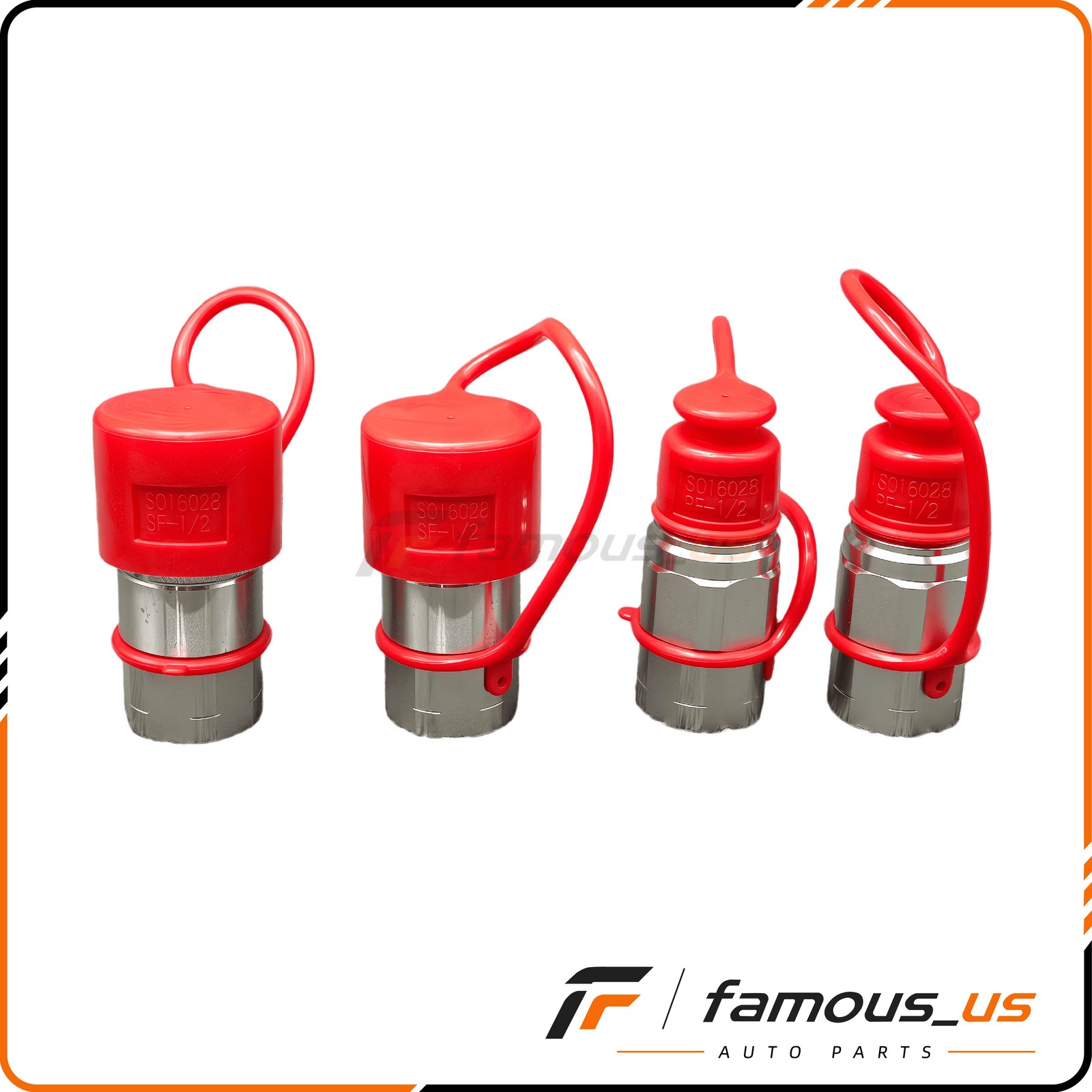 Flat Face Hydraulic Quick Couplers 1/2in NPT 2 Sets For Bobcat Skid Steer Flat Face Hydraulic Quick Couplers 1/2in NPT 2 Sets For Bobcat Skid Steer