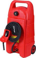 15 Gallon Fuel Caddy Portable Gas Storage Tank Container with Hand Pump Wheels picture