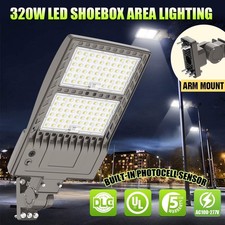 320W LED Parking Lot Lights Outdoor 44800LM Commercial Warehouse IP65 Photocell picture