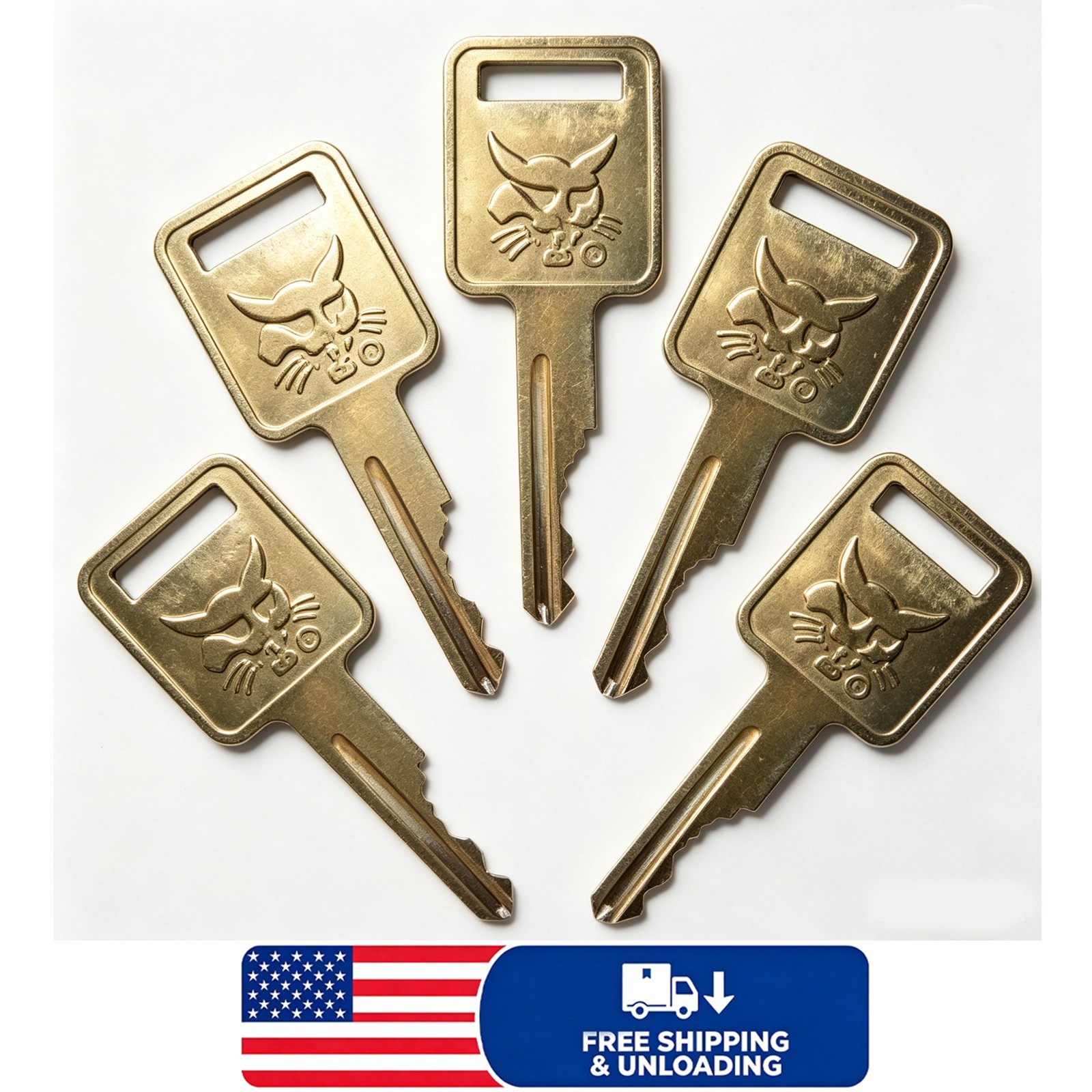 5 PCS Bobcat 6693241 Lgnition Key Fit Skid Steer, Mini Excavator Heavy Equipment