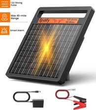 45 Miles Solar Electric Fence Charger Day Night Mode 24H Energizer for Livestock picture