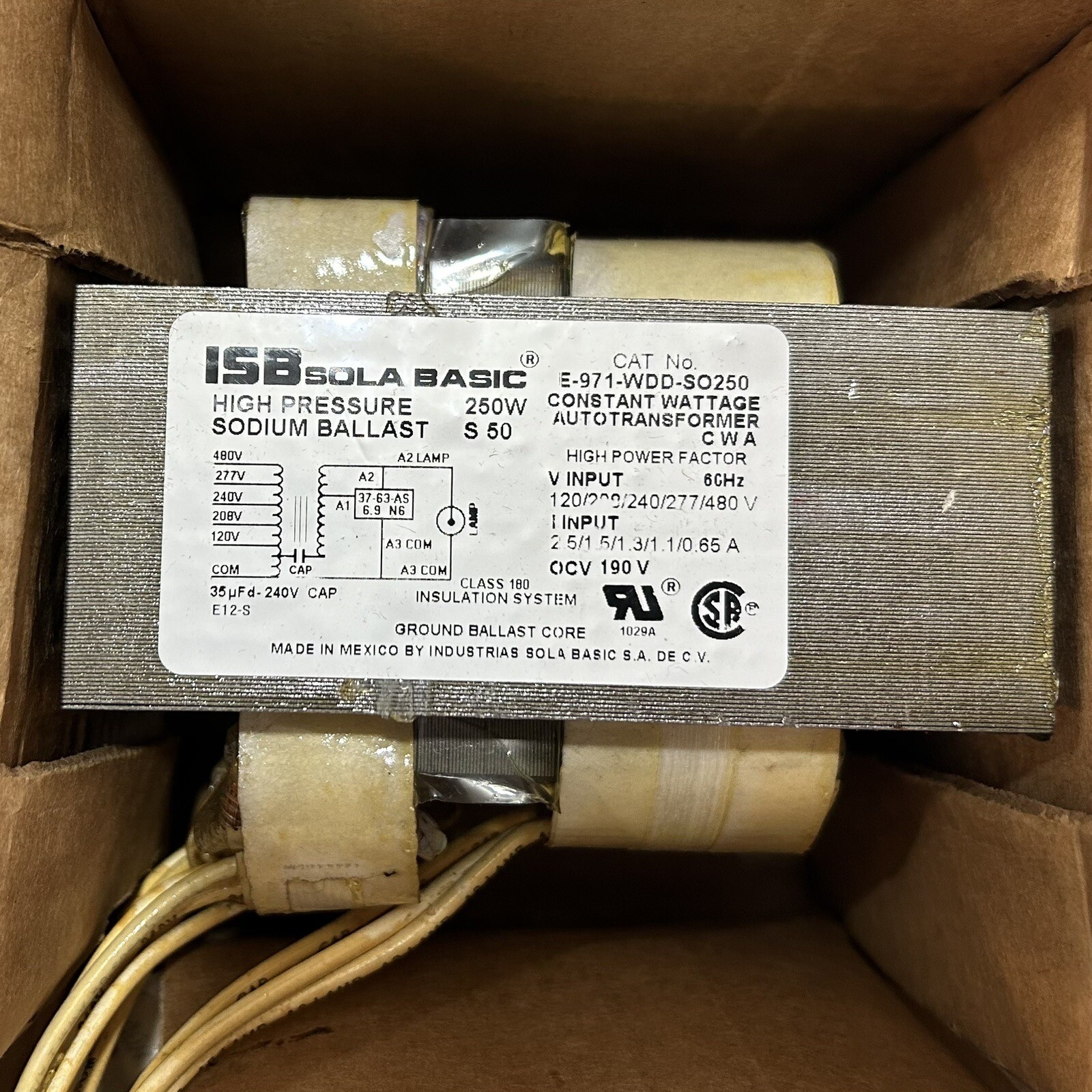 ISB Sola Basic E-971-WDD-SO250 250W HPS Core & Coil Ballast Kit ISB Sola Basic E-971-WDD-SO250 250W HPS Core & Coil Ballast Kit