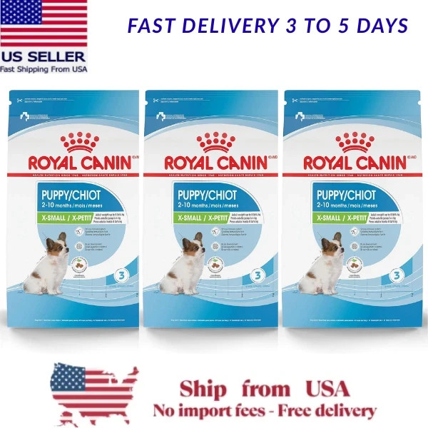 3 Pack - Royal Canin Size Health Nutrition X-Small Puppy Dry Dog Food, 3 lb Bag 3 Pack - Royal Canin Size Health Nutrition X-Small Puppy Dry Dog Food, 3 lb Bag