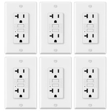 ELECTECK 6 Pack GFCI Outlets 20 Amp, Non-Tamper Resistant, Decor GFI Receptac... picture