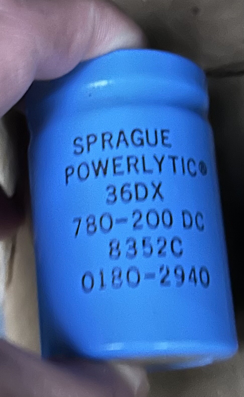 Sprague Powerlytic Electrolytic Capacitor 36DX 780-200DC 8352C 0180-2940 New Sprague Powerlytic Electrolytic Capacitor 36DX 780-200DC 8352C 0180-2940 New
