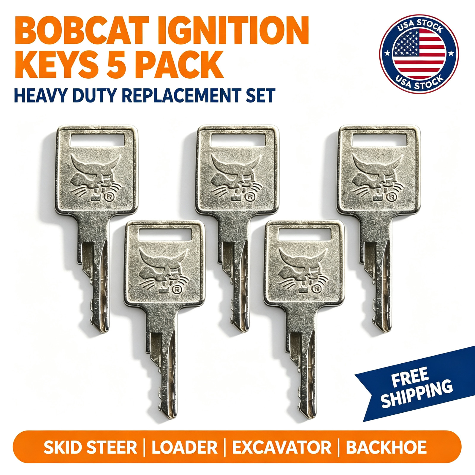 Bobcat Ignition Replacement Key 5 Pack, for Skid Steer, Compact Track & Construc Bobcat Ignition Replacement Key 5 Pack, for Skid Steer, Compact Track & Construc