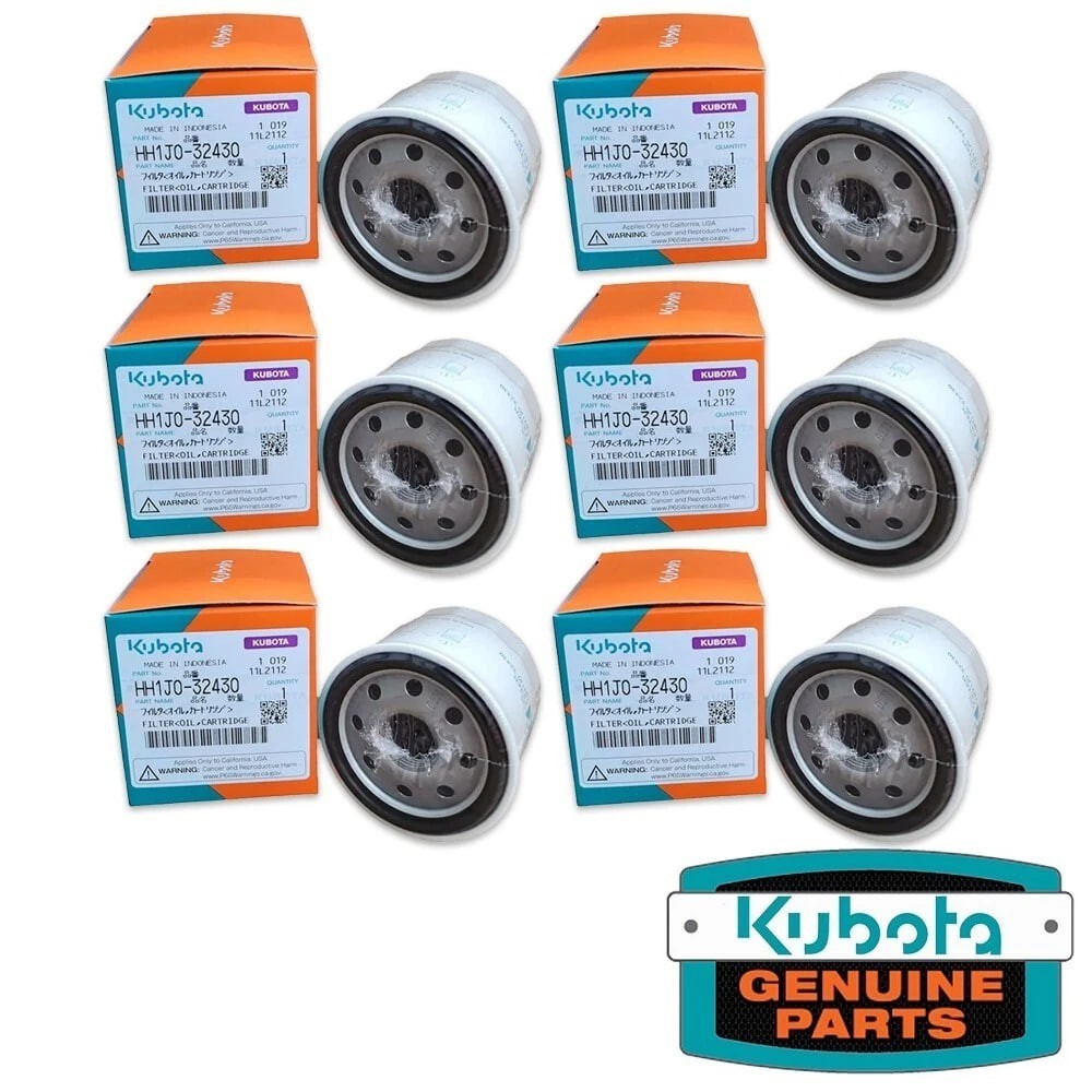 Genuine OEM Kubota HH1J0-32430 Oil Filter (Replaces HH150-32430) - 6 PACK Genuine OEM Kubota HH1J0-32430 Oil Filter (Replaces HH150-32430) - 6 PACK