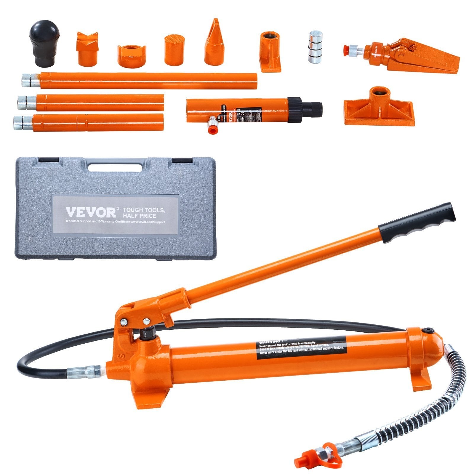  12 Ton Porta Power Kit, Portable Hydraulic Jack with 4.6 ft/1.4 m Oil Hose, Aut