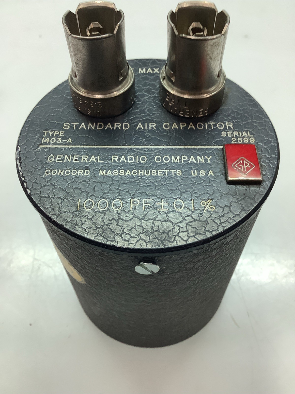 General Radio Company 1403-A Standard Air Capacitor 1000 pF ±0.1%