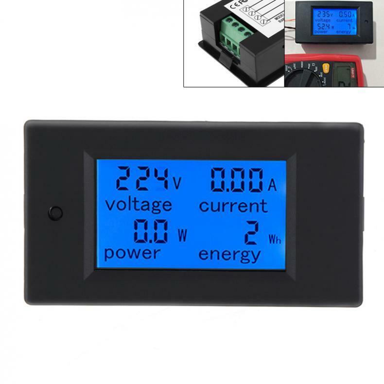 AC Single Phase Digital LCD Ammeter Voltmeter 80-260V 20A 4 IN 1 Electric Volt