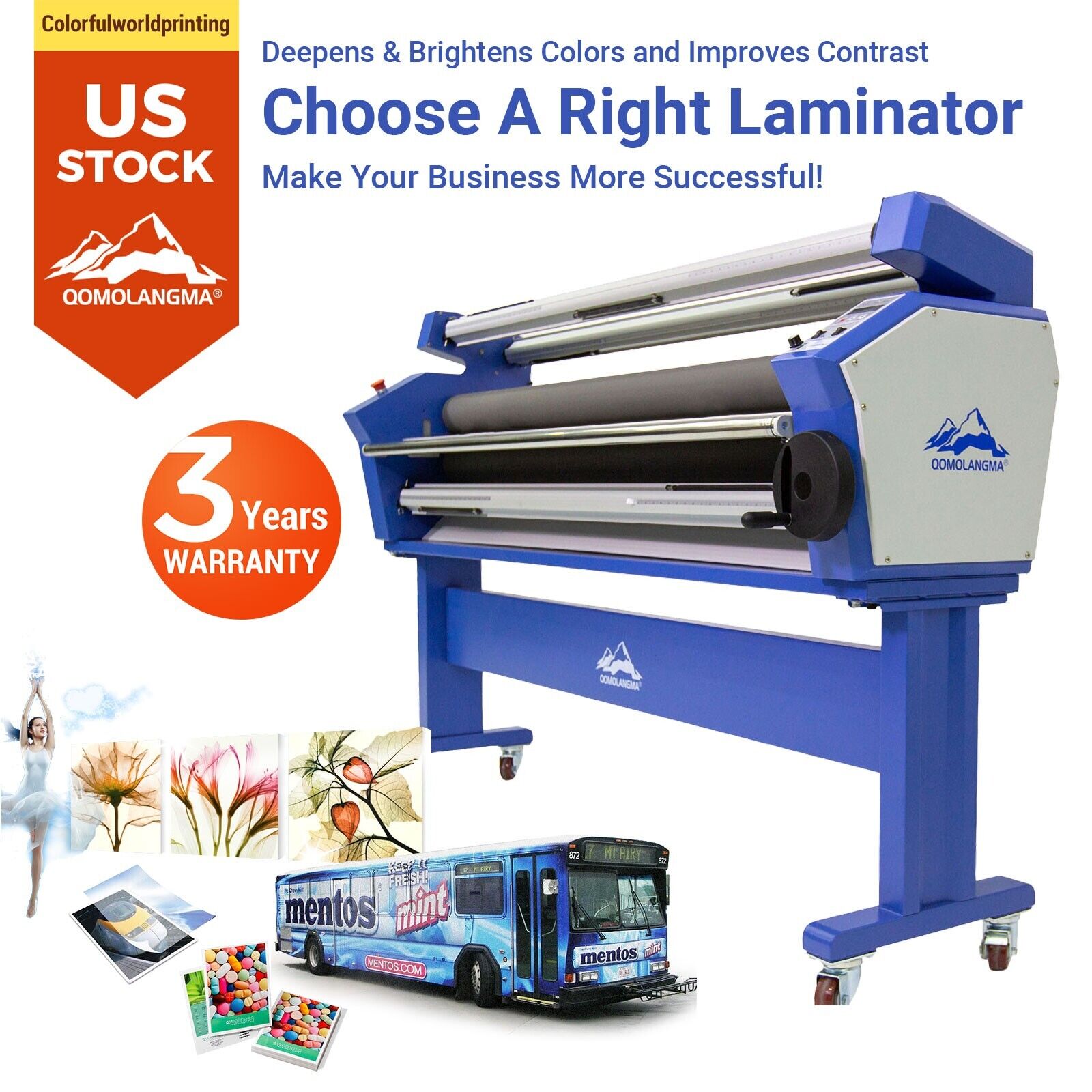 US Stock 63in Wide Cold Laminator Laminating Machine Full-auto with Heat Assist