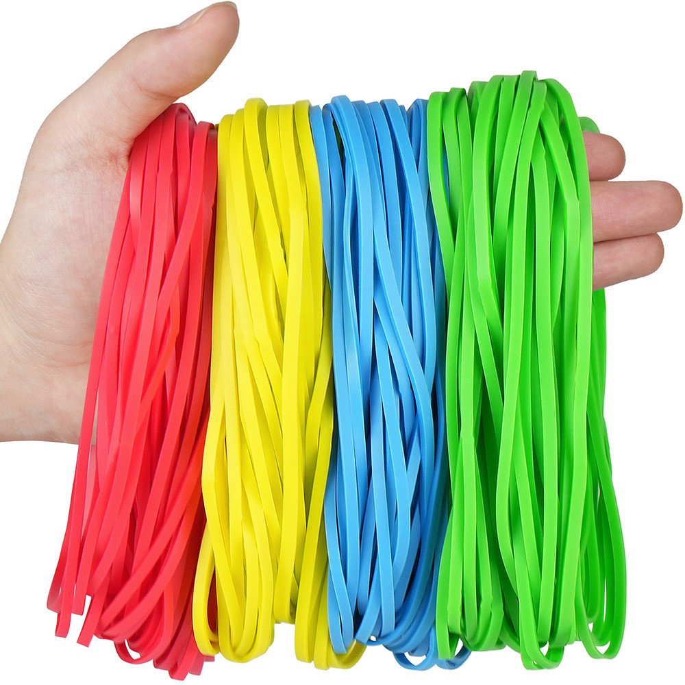 170 PCS Large Rubber Bands Long Rubber Bands Heavy Duty 4 Assorted Colors