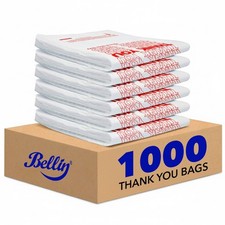 1000 Thank You Plastic Bags T-Shirt Shopping Grocery Retail Bulk 11.5x6x21 Gloss picture