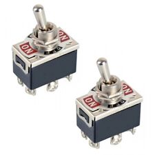 2x DPDT 6-Pin 3-Position On/Off/On Metal Toggle Switch 240V/15A 120V/20A AC picture