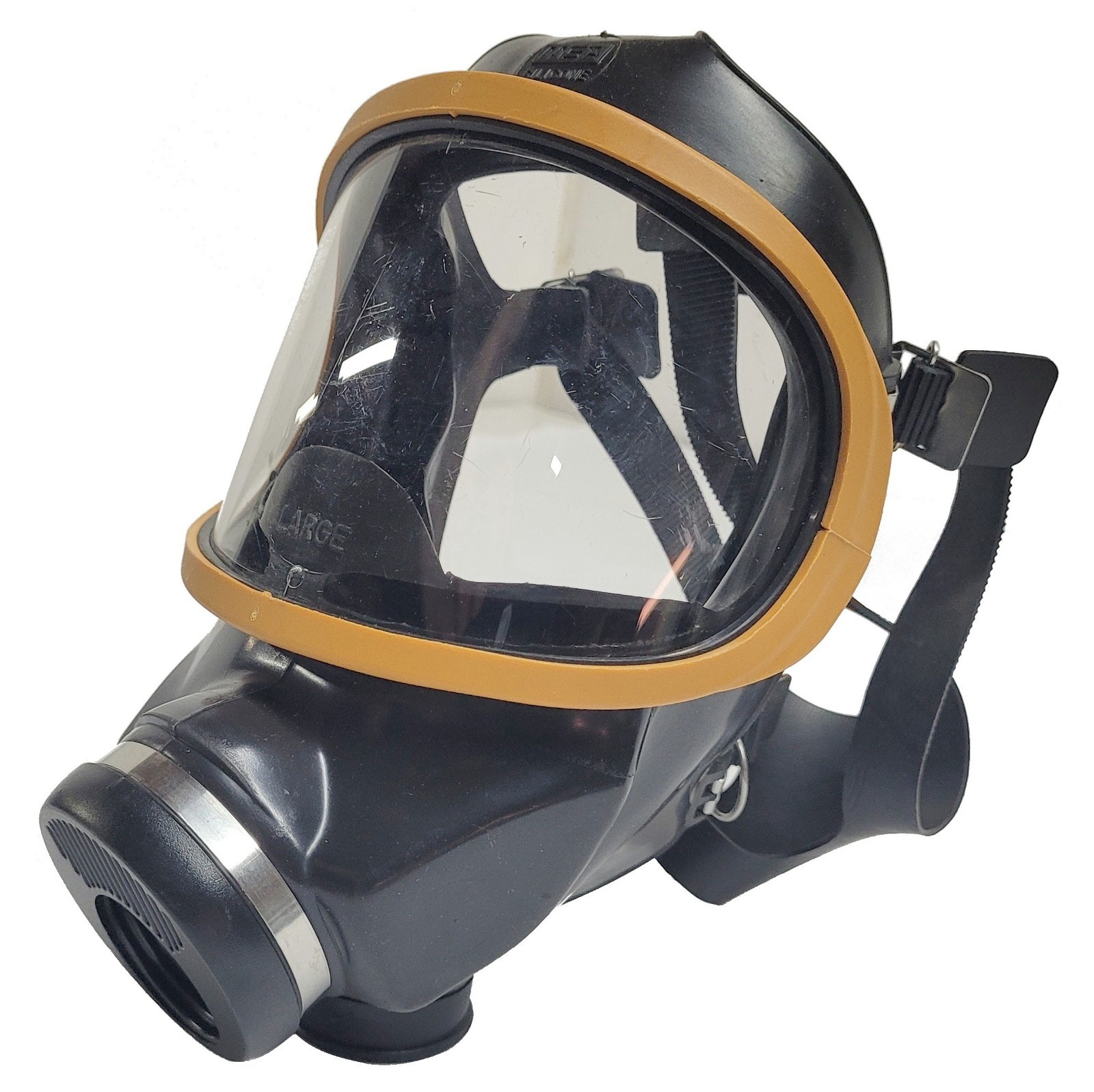 MSA 7-203-3 Ultravue Full Face Single Port Respirator Gas Mask ~ Large MSA 7-203-3 Ultravue Full Face Single Port Respirator Gas Mask ~ Large
