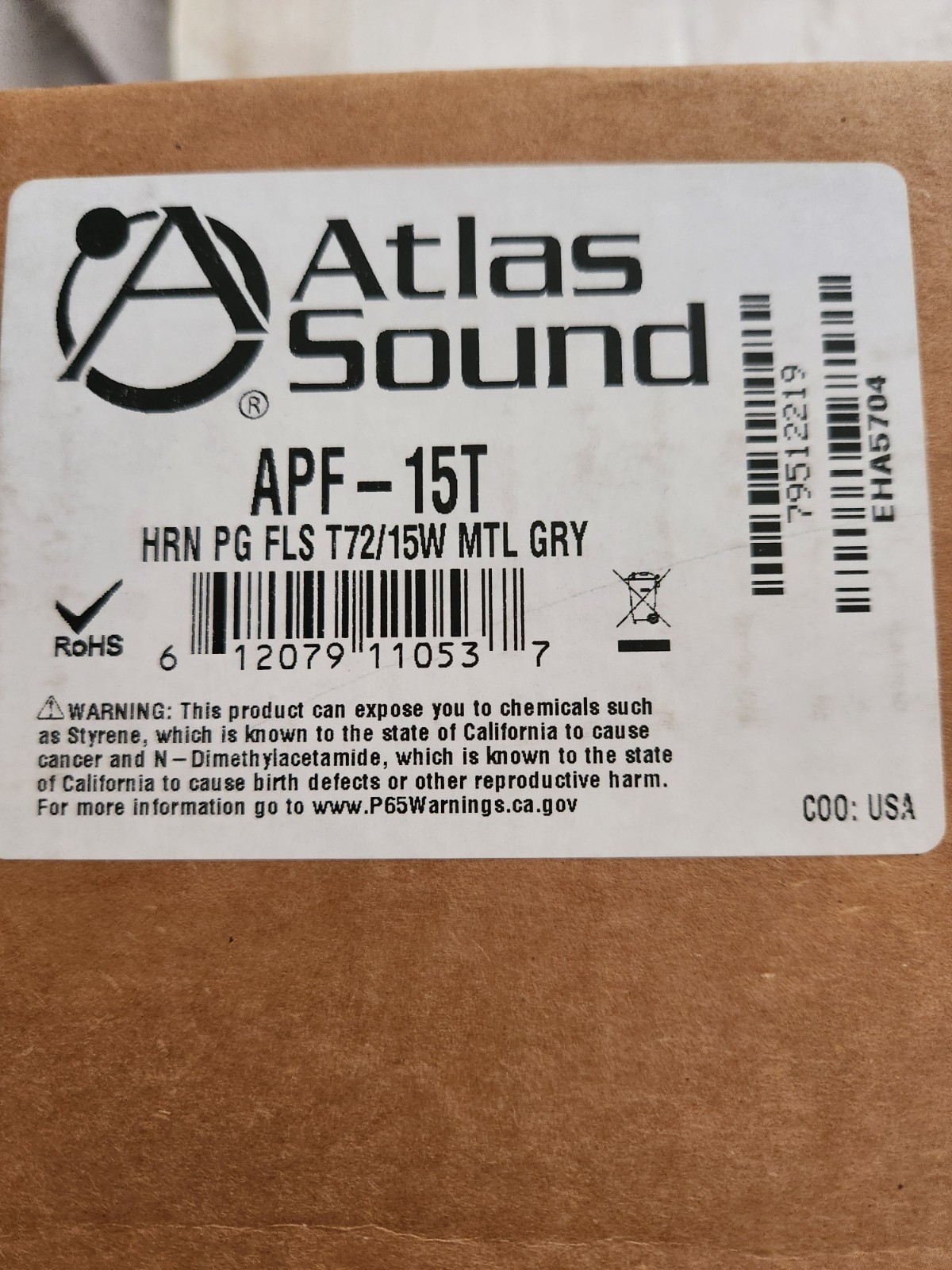 Atlas Sound APF-15T 15W Loudspeaker - Gray Atlas Sound APF-15T 15W Loudspeaker - Gray