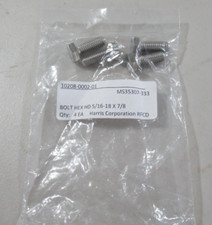 4 Pack L3 Harris Corporation MS35307-333 5/16-18 x 7/8 Hex Bolt MIL-SPEC *NEW* picture