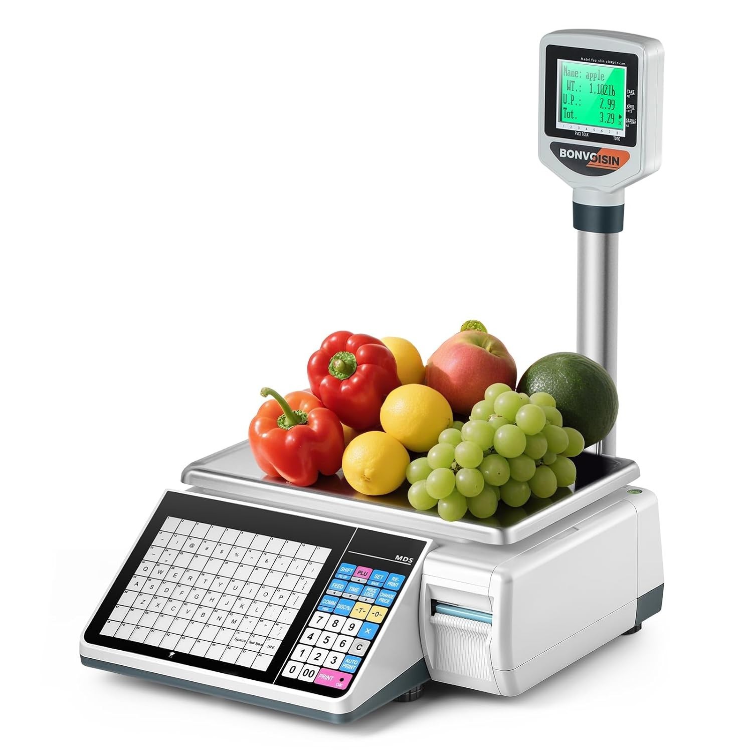 Bonvoisin MDS-15A Label Printing Scale 33lb 6000 PLU 88 Keys Barcode Deli Shop Bonvoisin MDS-15A Label Printing Scale 33lb 6000 PLU 88 Keys Barcode Deli Shop