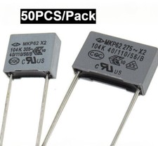 50pcs MKP62 X2 275VAC 104K 0.1uF 305VAC Polypropylene Film Capacitor P=10mm/15mm picture