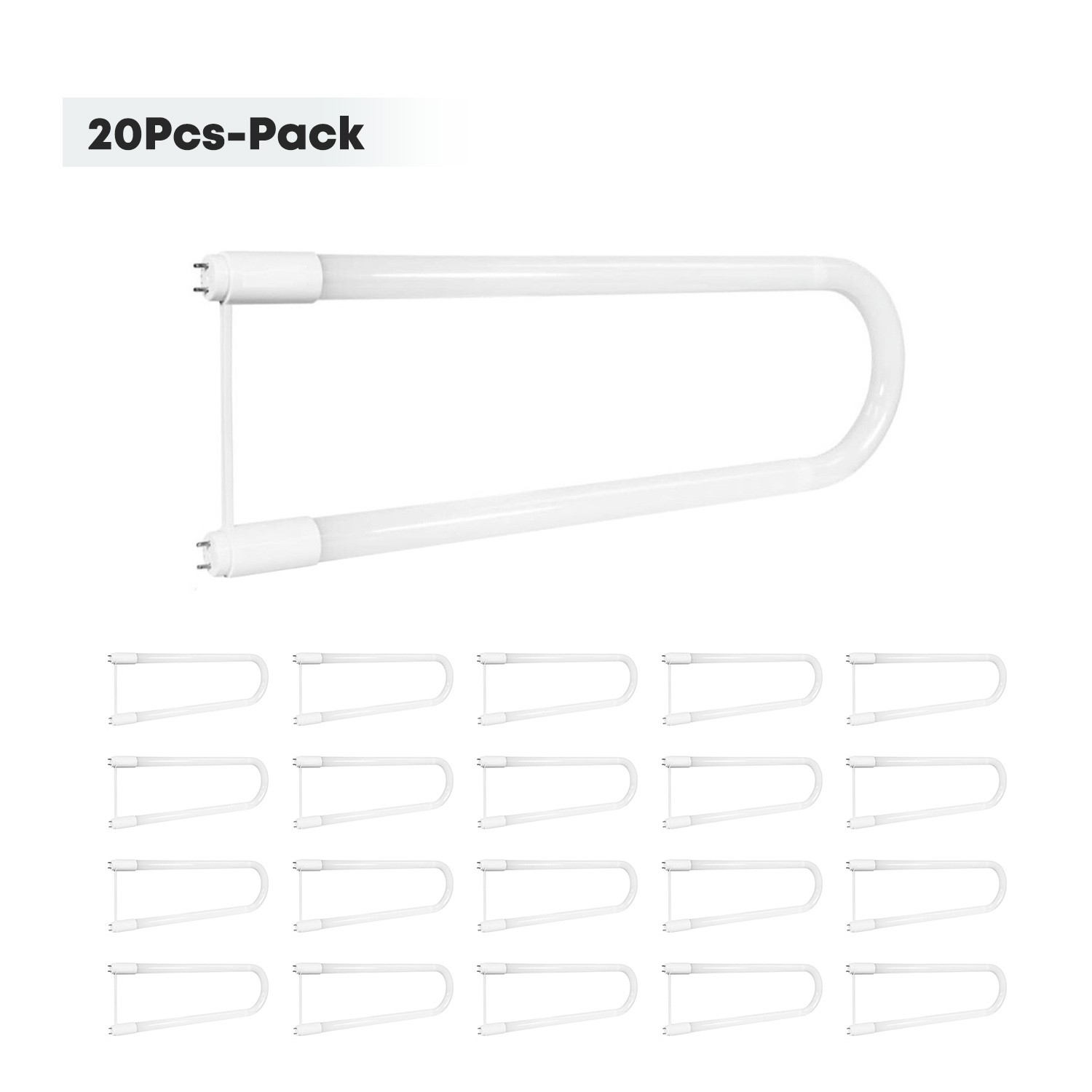 20pcs U Bend LED Tube Light T8 15W G13 1900 Lumens Direct or Ballast Bypass UL 20pcs U Bend LED Tube Light T8 15W G13 1900 Lumens Direct or Ballast Bypass UL