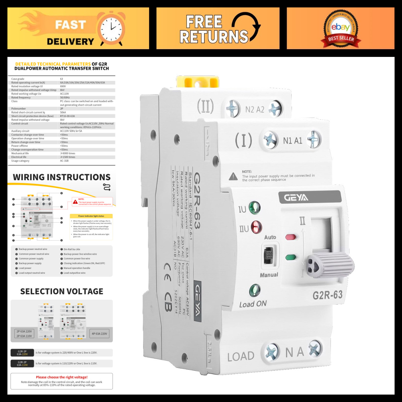 63A Automatic Transfer Switch, Dual Power Auto Switch, Millisecond-Level ATS, DI 63A Automatic Transfer Switch, Dual Power Auto Switch, Millisecond-Level ATS, DI