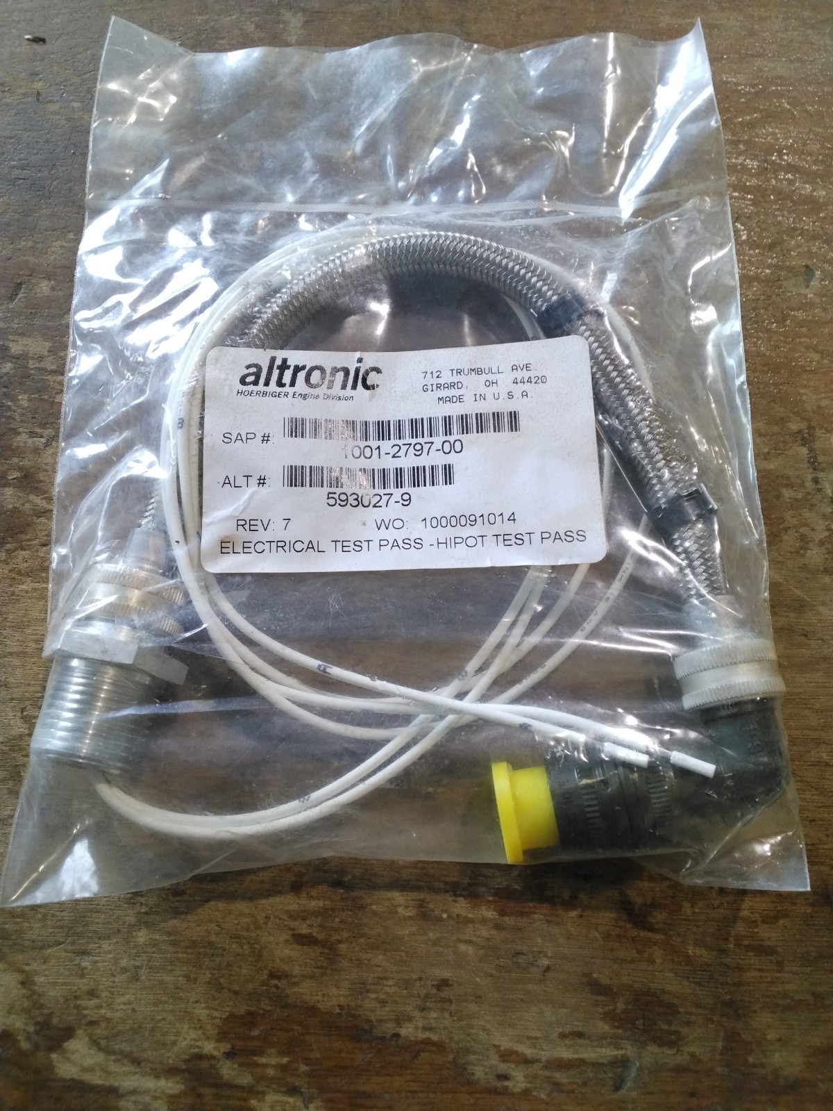 Altronic 593027-9 Cable Assembly Electrical Test Pass Hi-pot Test Pass Lot Of 10 Altronic 593027-9 Cable Assembly Electrical Test Pass Hi-pot Test Pass Lot Of 10