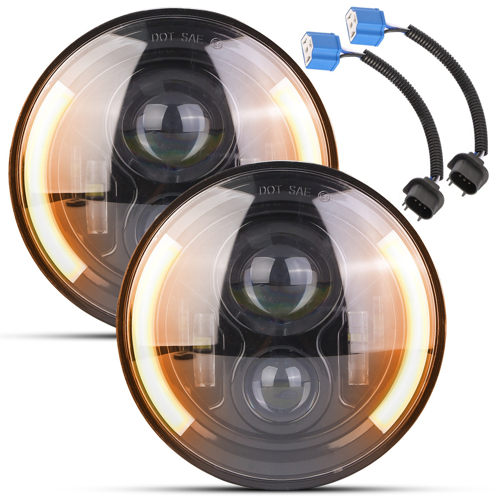 2Pcs 7In 40W Round LED 2Pcs 7In 40W Round LED