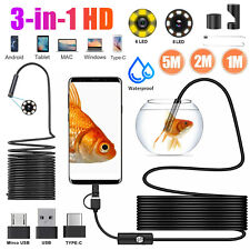 6/8LED HD Snake Endoscope Borescope Inspection Camera for USB Type C Android PC picture